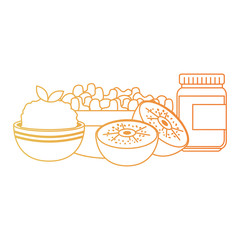 mushroom with kiwi and rice