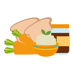 fresh bread with rice and carrot