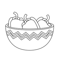 fresh peppers in bowl vegetarian food