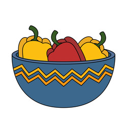 fresh peppers in bowl vegetarian food