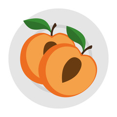 fresh peach in dish healthy food