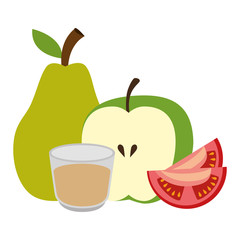 fresh fruits and tomatoes healthy food