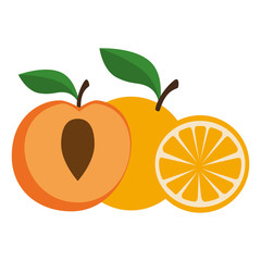 fresh peach and orange healthy food