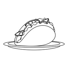 delicious mexican taco icon
