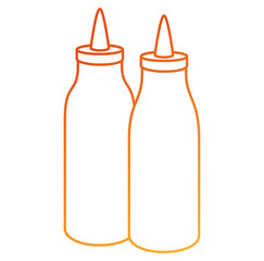 ketchup and mustard bottles