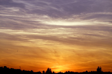 Beautiful photo of a bright sunset