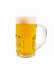 Glass of beer isolated on white background.