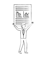 businessman holding document business paper report