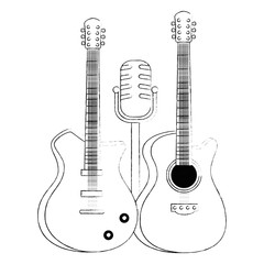 electric guitars and microphone musical instruments
