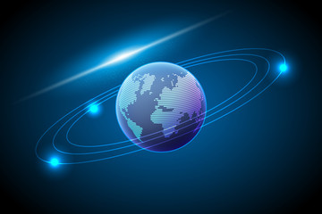 Global network and galaxy,Digital communication,concept abstract background,Vector illustration.