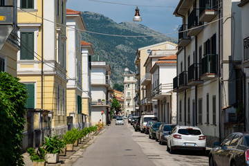 Fototapeta na wymiar Street of an Italian town Sapri