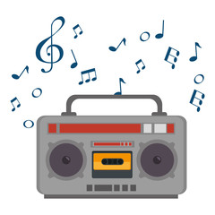 radio music player with notes