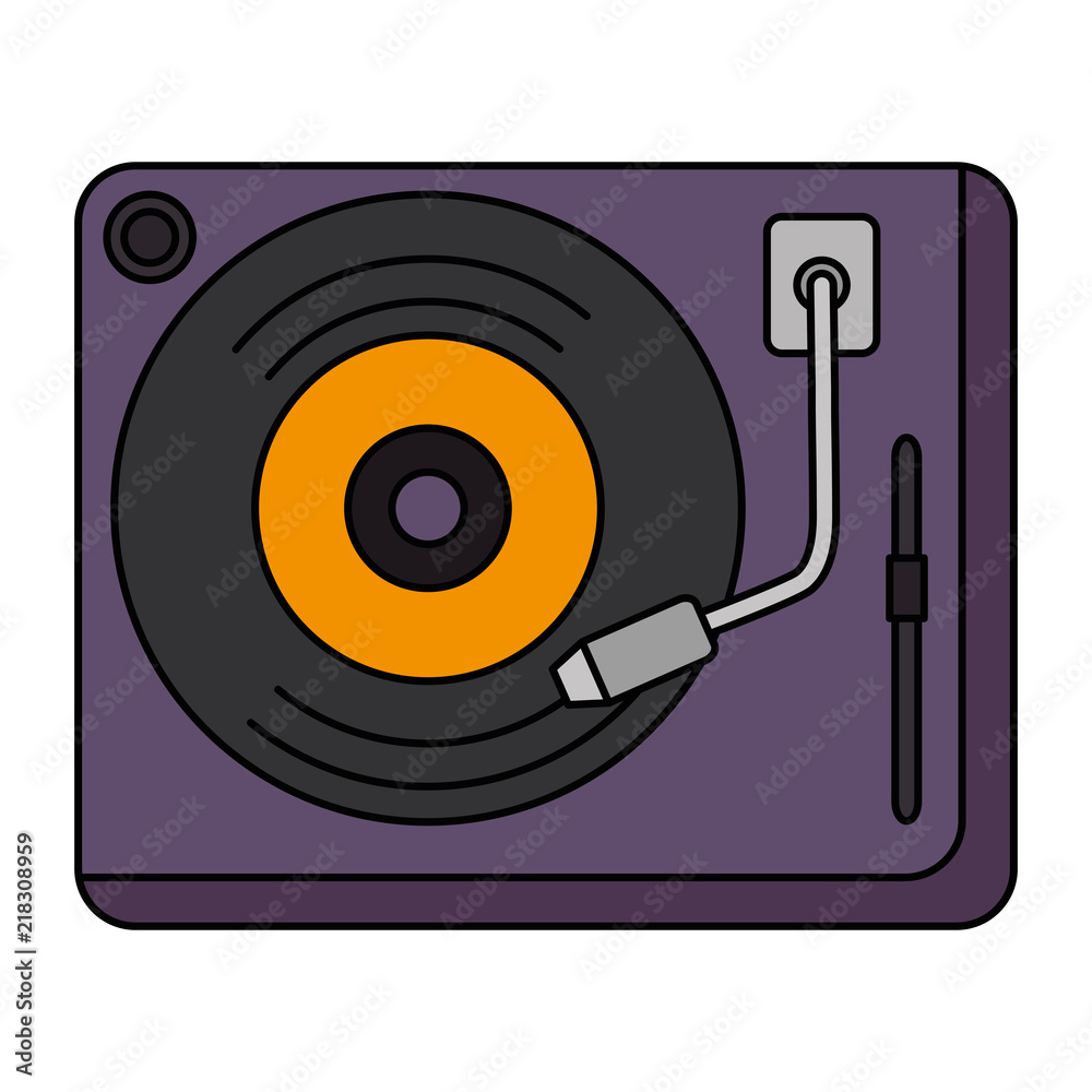 Sticker vinyl turntable device icon