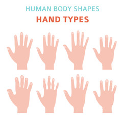 Obraz premium Human body shapes. Hand types icon set
