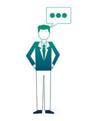 businessman with speech bubble avatar character