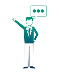 businessman with speech bubble avatar character