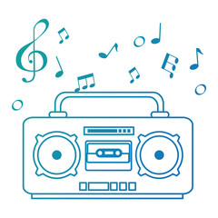 radio music player with notes