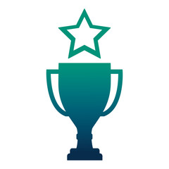 trophy award cup with star isolated icon