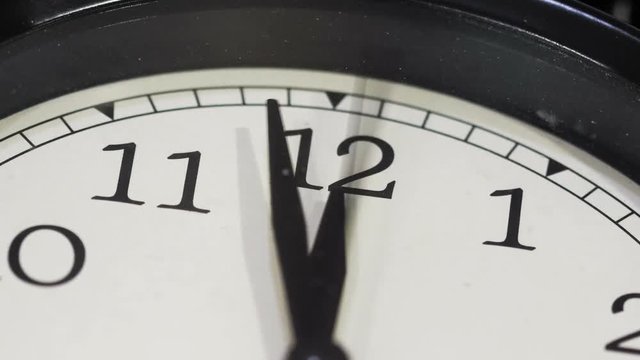 time lapse of clock showing at noon 