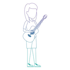 woman playing guitar character