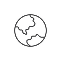 Earth planet outline icon. linear style sign for mobile concept and web design. World globe simple line vector icon. Symbol, logo illustration. Pixel perfect vector graphics