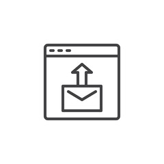 Send mail outline icon. linear style sign for mobile concept and web design. Website with send email simple line vector icon. Symbol, logo illustration. Pixel perfect vector graphics