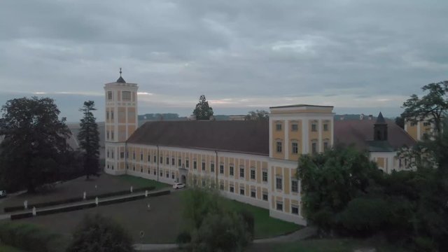 Beautiful castle during sunrise in the early morning hours. Nice landscape in the summer.