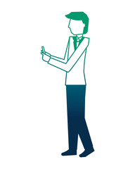 businessman using smartphone gadget technology