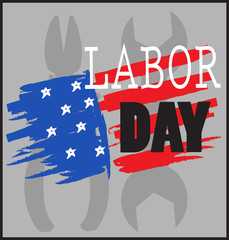 labor day. illustration with American flag
