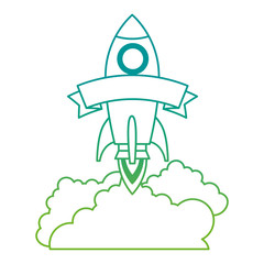 rocket start up with smoke