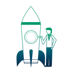 businessman and rocket startup success