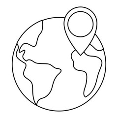 world planet earth with pin location