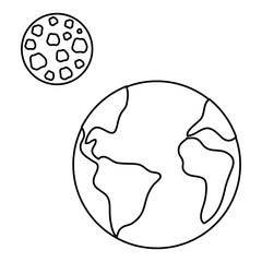world planet earth with moon