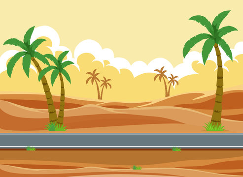 A desert road landscape