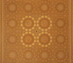 Ornate ceiling of a Moroccan mosque of Hassan II in Casablanca Morocco