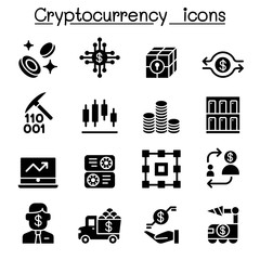 Cryptocurrency icons set