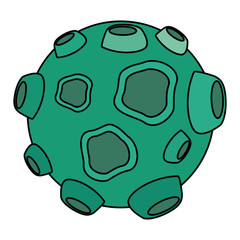asteroid with craters space icon