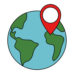 world planet earth with pin location