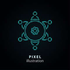 Fototapeta premium Conference - pixel icon. Vector Illustration on black background. It is easy to change to any color.