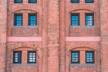 Beautiful exterior building and architecture of brick warehouse