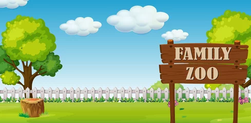 Wandcirkels Dierentuin A family zoo landscape  © GraphicsRF