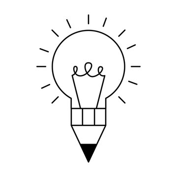bulb pencil isolated icon