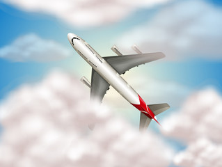 an airplane on sky