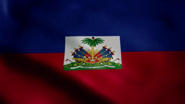 Flag of Haiti, slow motion waving. Looping animation. Ideal for sport events, led screen, international competitions, motion graphics etc