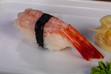 Japanese sushi with prawn
