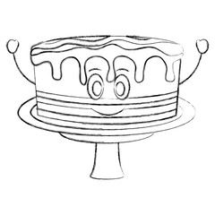 sweet cake kawaii character