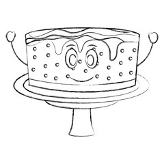 sweet cake kawaii character