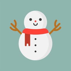 snowman flat icon, Christmas theme set