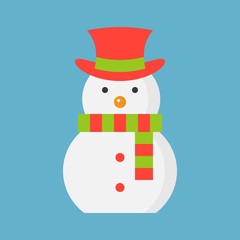 snowman flat icon, Christmas theme set