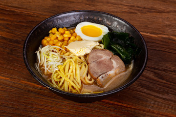 Japanese Ramen soup with pork